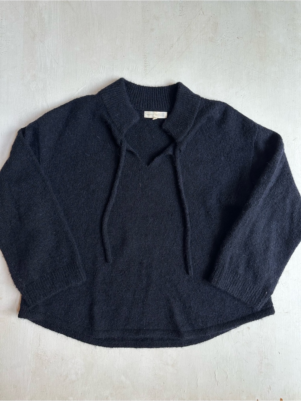 Hansel From Basel Dark Blue Alpaca Wool Blend Knit Sweater